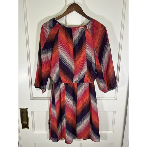 Banana Republic Women’s Abstract Design Bright Colors Mini Dress Size 4 - Picture 3 of 10